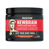 FALSEFLVG NEWBRAIN 90-Day Protocol master tub featuring caffeine-free daily focus formula.